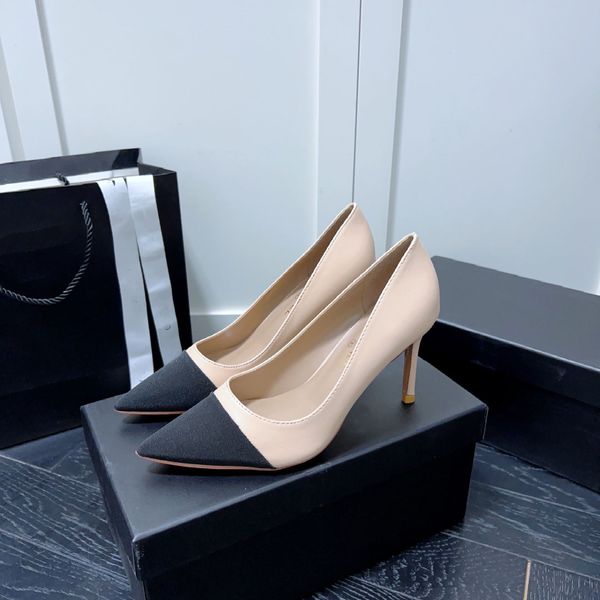 

designer sandals women's summer party dress shoes high heels high heels shoes pointed heels 8 cm eu sizes 35-40, Black