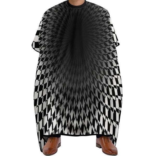 

professional barber cape polyester hair cutting salon cape water stain resistant apron cutting hair optical art viaual trap