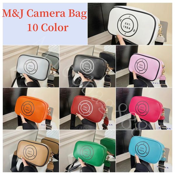 

m&j designer cross body bags camera bag for girl 10 color pu leather width straps zipper style letter print soft leather shoulder bags purse