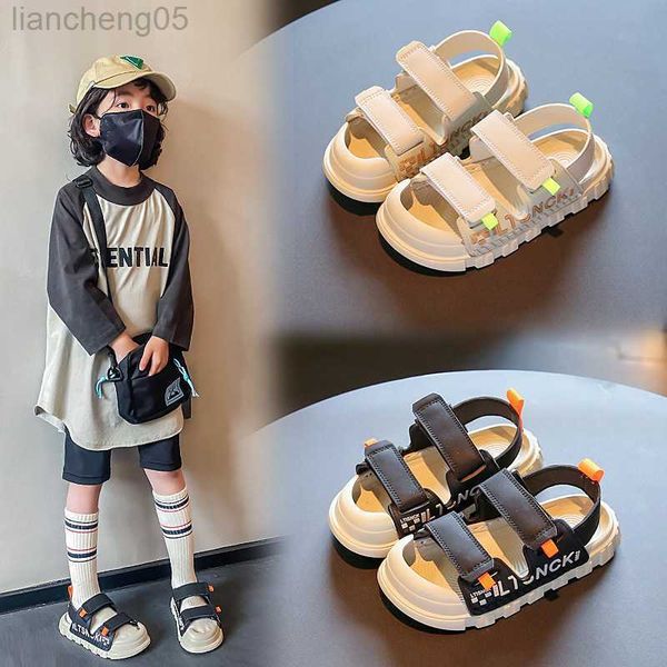 

sandals boys sandals 2022 new summer girls shoes boys soft bottom non-slip children's baby shoes children's beach shoes toddler sh, Black;red