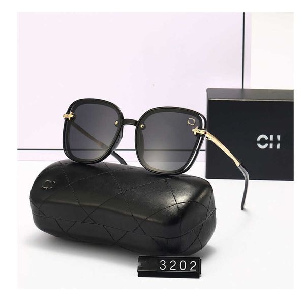 

designer sunglasses fashion luxury channel sunglass women's men counter packaging beach shading uv protection polarized glasses, White;black