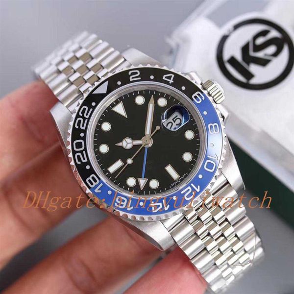 

2019 basel world ksf luxury 40mm 904l gmt bidirectional rotating scale bezel sapphire glass cerachrom ceramic bezel cal 2836 movem286y, Slivery;brown