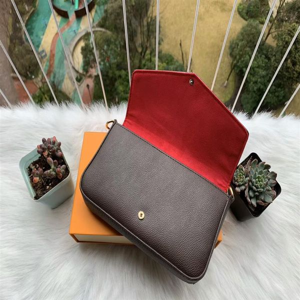 

faddish lady evening felicie handbag chain strap shoulder bag lady's message bags three-piece with box264q