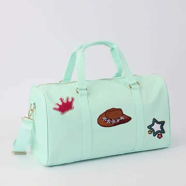 

duffel bags rts stock waterproof chenille patches custom nylon men women travelling handbags weekend duffel bag j230327