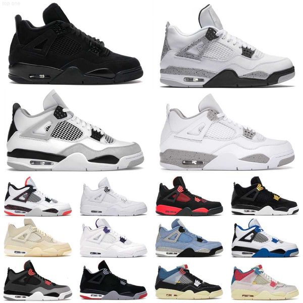 

new 4 4s men women basketball shoes jumpman red thunder sail black cat white oreo pure money infrared military metallic purple cool grey mot