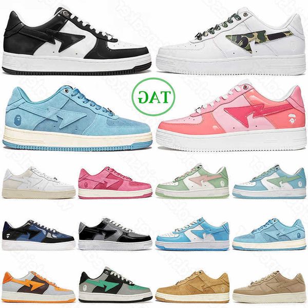 

bapesta bapestas baped sta casual shoes sk8 low men women black white pastel green blue suede pink mens womens trainers outdoor sports sneak