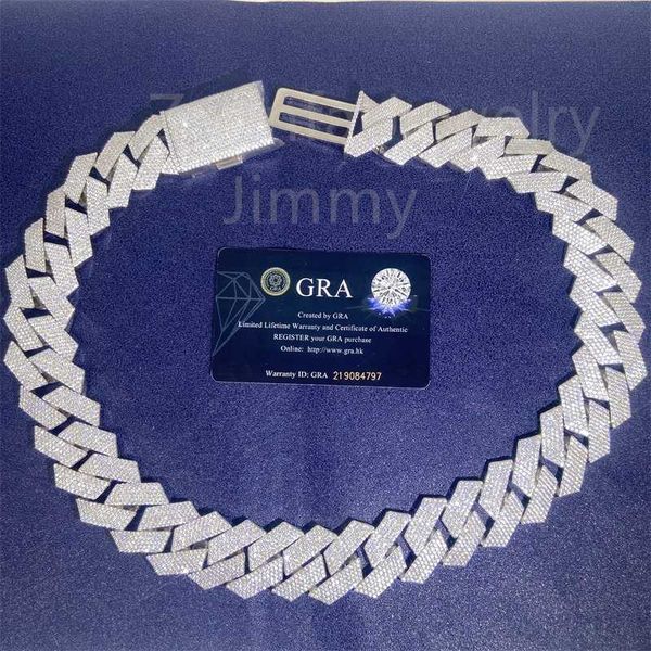 

bust down customized box clasp 28mm width 5row heavy 500g iced out moissanite diamonds miami cuban link, Silver