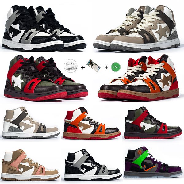 

sta 93 high mens running shoes sneaker brown grey black light grey halloween olive green red orange light sand women trainers sports sneaker
