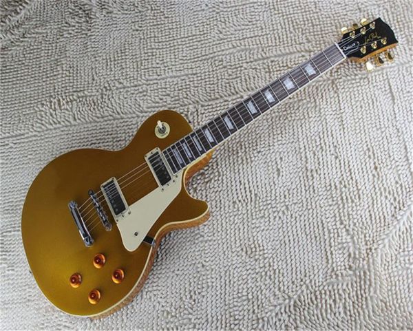 

the new 2022 metal yellow rosewood fingerboard deluxe lp one piece neck electric guitar3089088