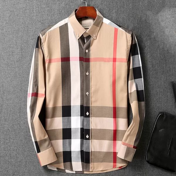 

2023luxurys designers men's dress shirts fashion trend casual business cocktail shirt long sleeve solid color summer comfortable stand, White;black
