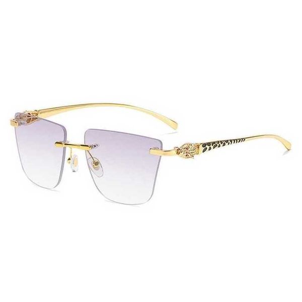 

luxury designer fashion sunglasses 20% off metal head frameless cut edge net red same fashion glasses, White;black