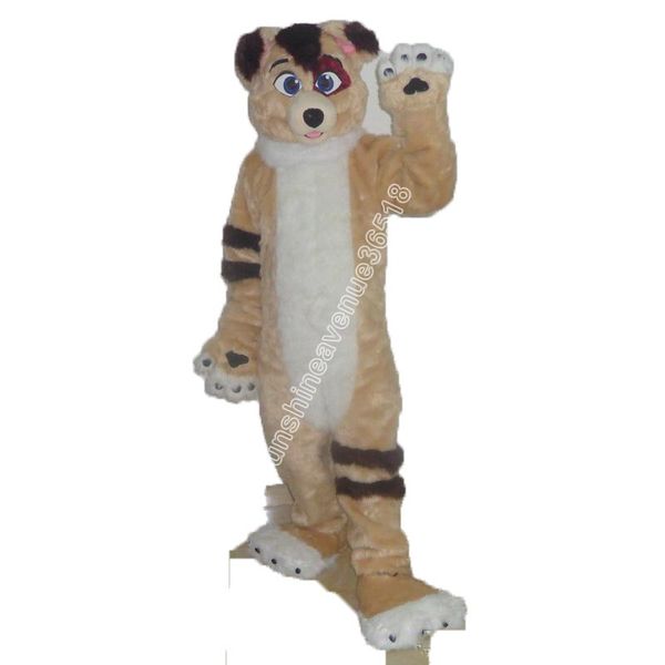 

khaki wolf mascot costume cartoon anime theme character carnival adults size christmas birthday party outdoor outfit suit, Red;yellow
