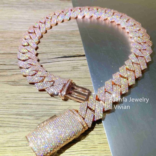 

hip moissanite silver man gold plated chain necklace cuban link custom