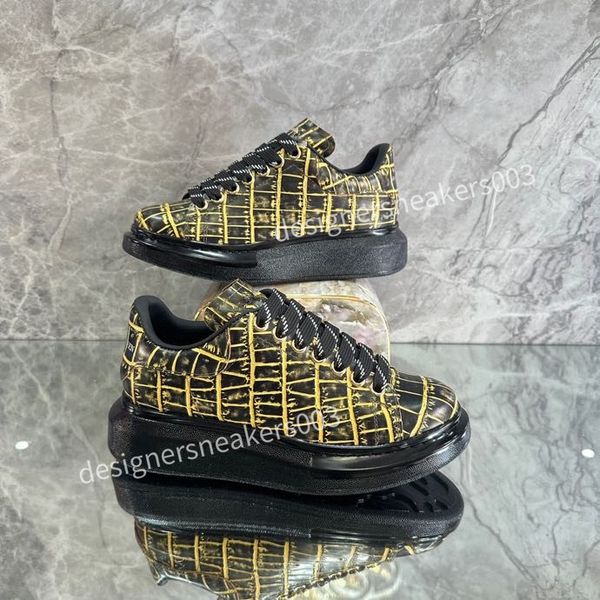 

2023new womens shoes vintage suede sneaker fashion women shoe gold silver platform trainers calfskin leather runner trainer, Black