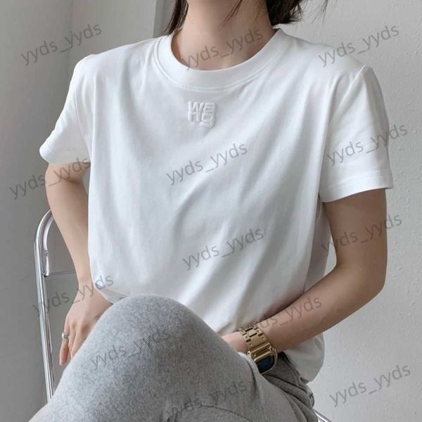 

men's t-shirts summer new aw t-shirt short sleeve men's and women's couples pure cotton crew neck small appear slim t230327, White;black