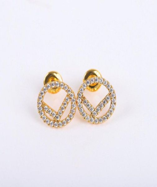 

fashion gold stud earrings aretes for lady women party wedding lovers gift engagement jewelry for bride with box nrj7831671, Golden;silver