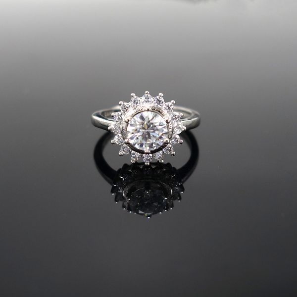 

1ct real moissanite diamond square ring pure 925 sterling silver for women fine jewelry wedding gif, Slivery;golden