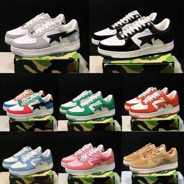 

bapesta bapestas baped sta casual shoes sk8 low men women black white pastel green blue suede mens womens trainers outdoor sports sneakers w