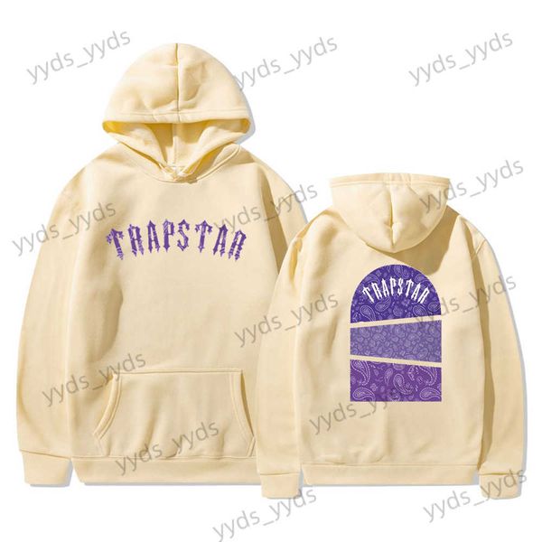 

men's hoodies sweatshirts 2023trapstar letters printed men's and women's multicolor warmth sweater loose hoodie t230327, Black