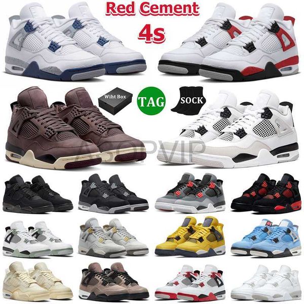

designer shoes with box 4s men basketball shoes 4 midnight navy red cement thunder military black cat lightning university blue pn dust mens