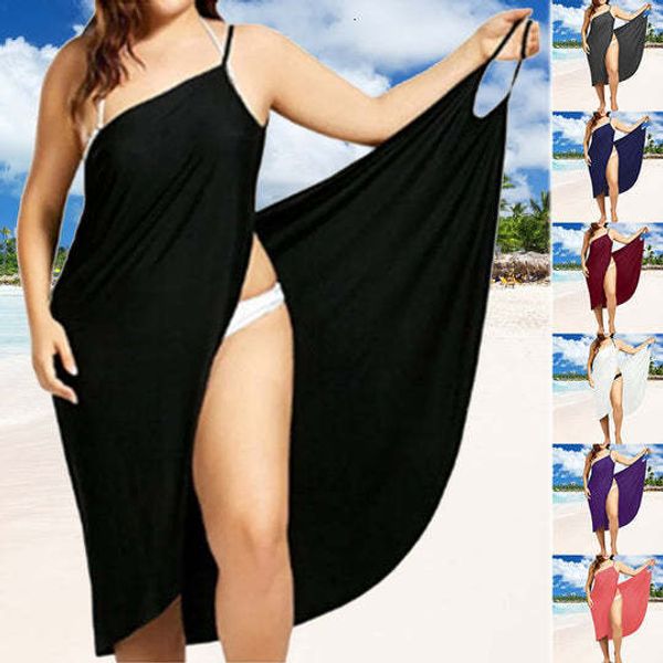 

women's swimwear women beach dress halter robe sundress sleeveless open-back towel ladies swim bikini cover up dresses fashion clothes, White;black
