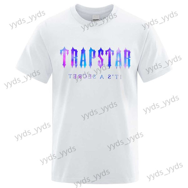 

men's t-shirts trapstar letter print short sleeve cotton t-shirt men's casual street wear large men's t-shirt t230327, White;black