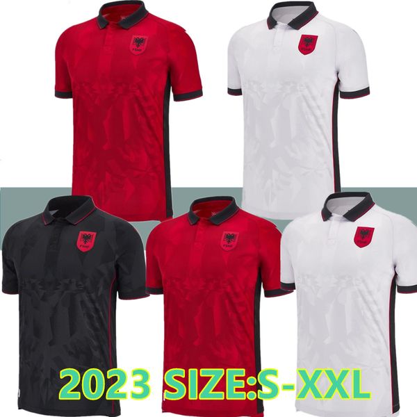 

23 24 albania soccer jerseys national team kristjan asllani marash 2022 2023 home away third kumbulla myrto uzuni nedim bajrami new sport me, Black;yellow