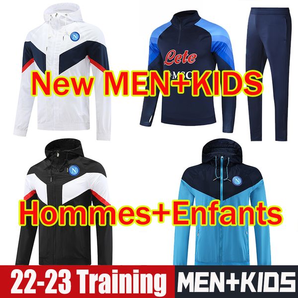

2022 2023 ssc napoli tracksuits napule hoodies soccer jackets set training suits windbreaker sweater naples kvaratskhelia men survetement wi, Black