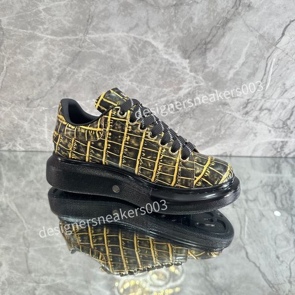 

womens shoes vintage suede sneaker fashion women shoe gold silver platform trainers calfskin leather runner trainer, Black