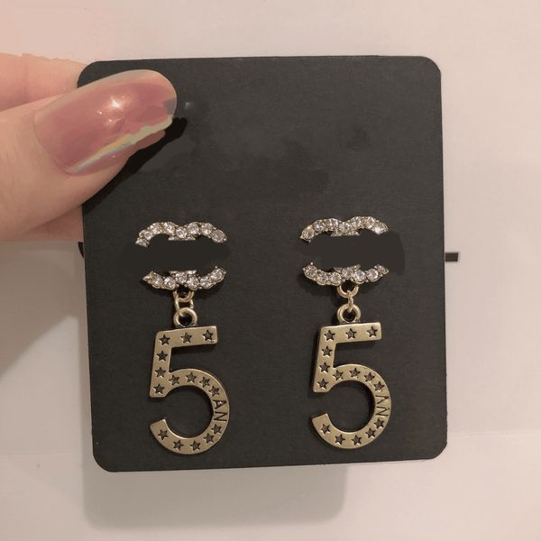 

classic simple style c-letter designer stud earrings number pendant earring for women jewelry accessory gifts, Golden;silver