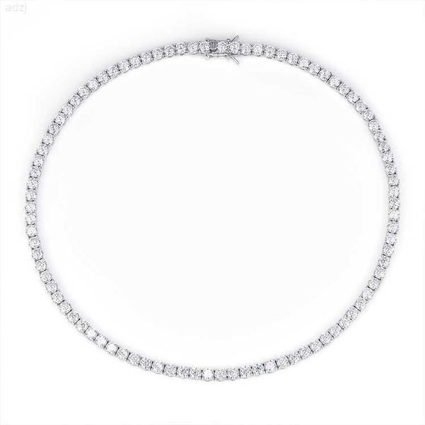 

rts selling hiphop chain 3mm 4mm 5mm vvs moissanite tennis chain 925 silver with gold plated