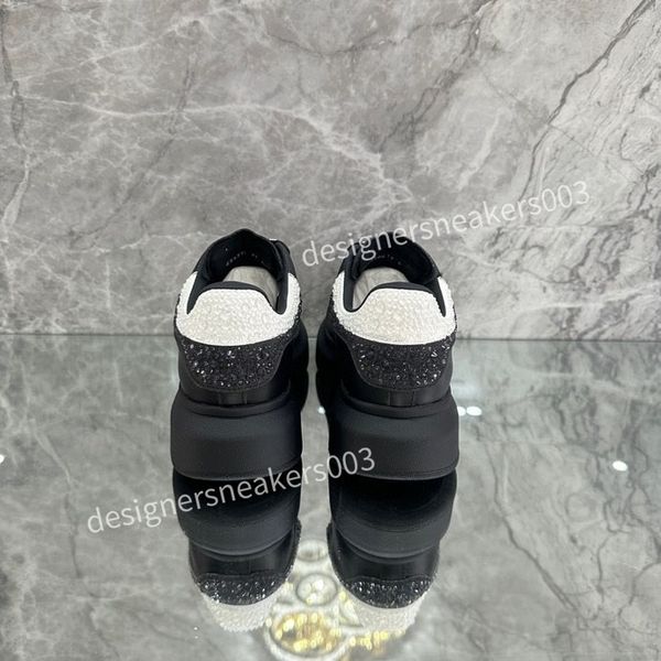 

2023new designer flat sneaker casual shoes canvas leather white green blue letter overlays fashion platform mens womens low sneakers, Black