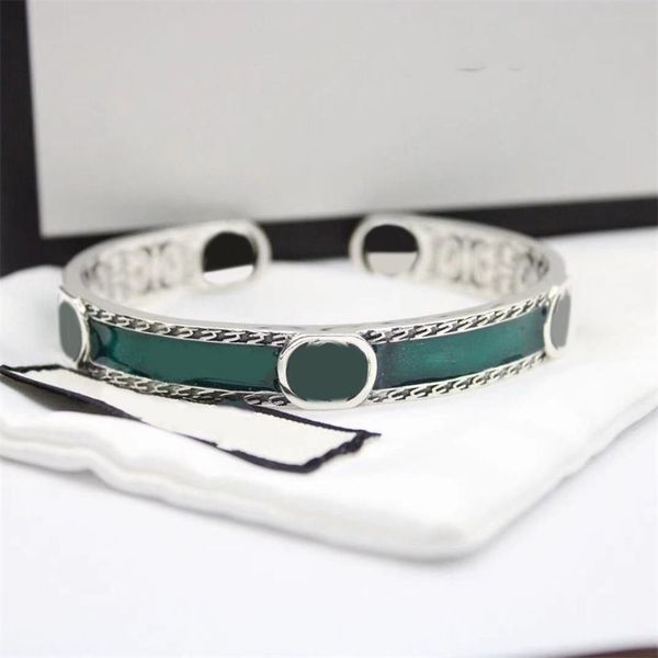 

heart birds patterns designer bracelets for women gem green mens bracelet homme enamel luxe cuff silver color texturing piping stripe letter, Black