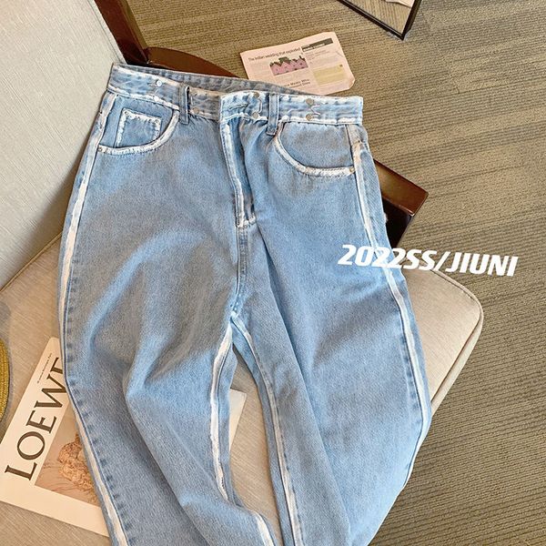 

women s jeans ilares denim trousers trend s pants high waist vintage clothes streetwear korean fashion baggy y2k 230327, Blue