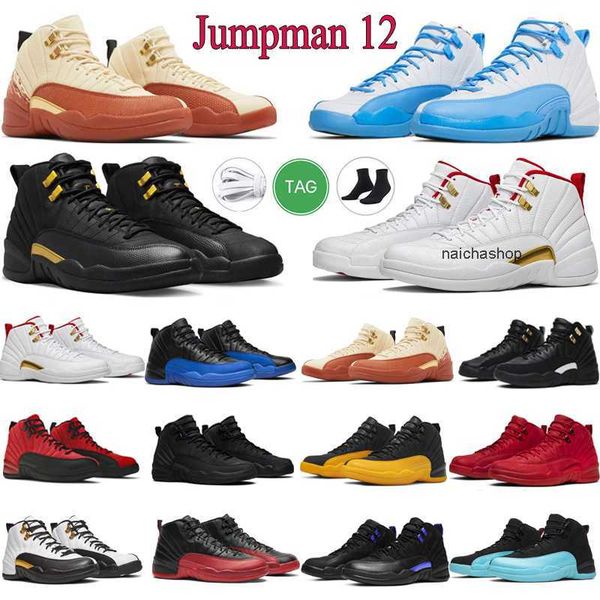 

designer jumpman 12s basketball shoes 12 mens utility reverse flu game shoe dark university blue nylon cherry cool trainers sports walking s, Black