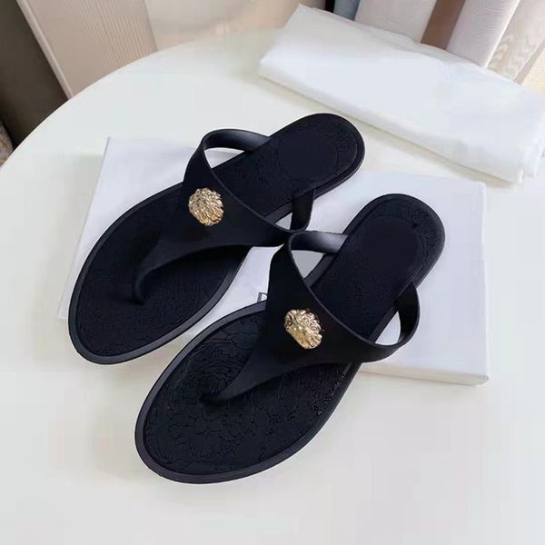 

women shoes designer slipper flip flops hollowed out sandals rubber beach slides outdoor non-slip casual sandal fashion summer flatform slid, Black