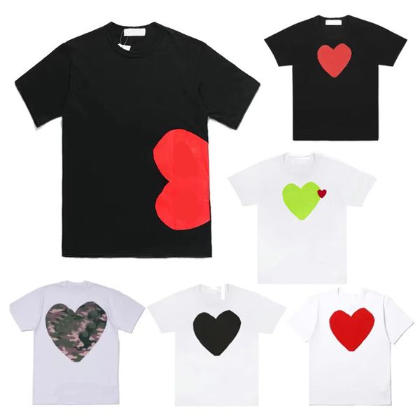 

play mens t shirt designer cdg embroidery red heart commes des shirt casual women shirts badge quanlity tshirts cotton short sleeve summer, White;black