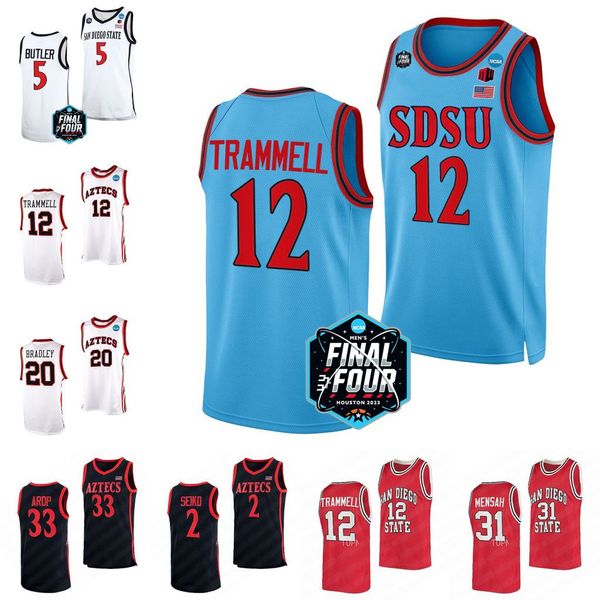 

2022-23 san diego state aztecs basketball jersey adam secor kavi leonard ramon butler keshad johnson malachi flynn darrion trammell mensah j, Black