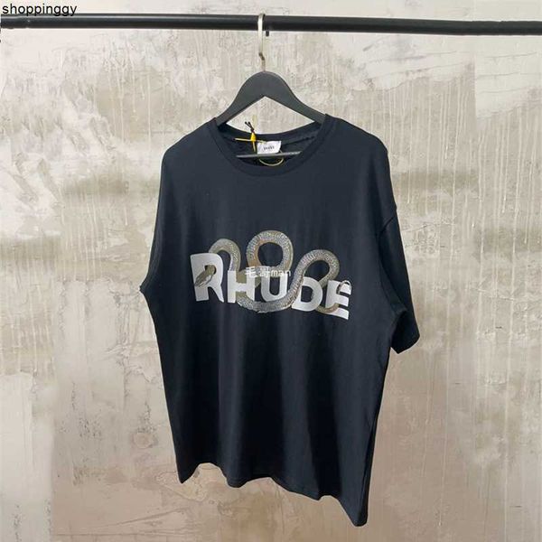 

t-shirts luxury brand vintage rhude t shirt snake bone print, White;black