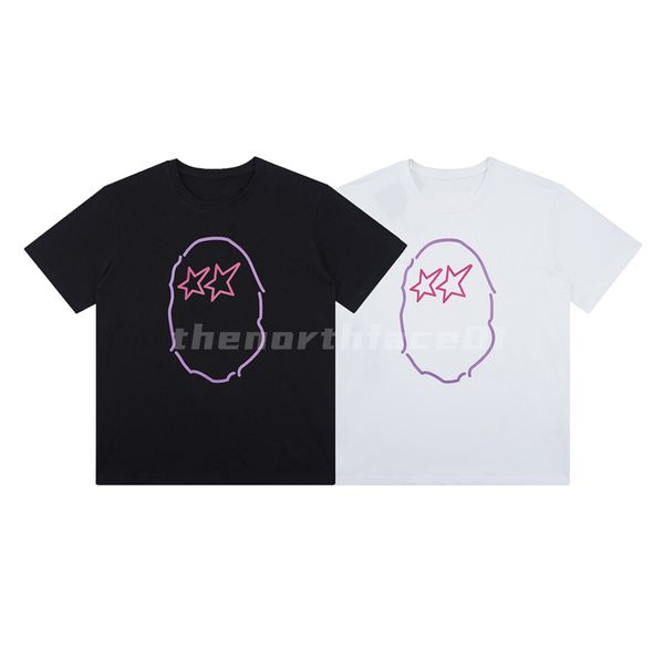 

mens t shirt simple style painting star print short sleeve summer breathable t-shirt casual fashion black white asian size m-2xl, White;black