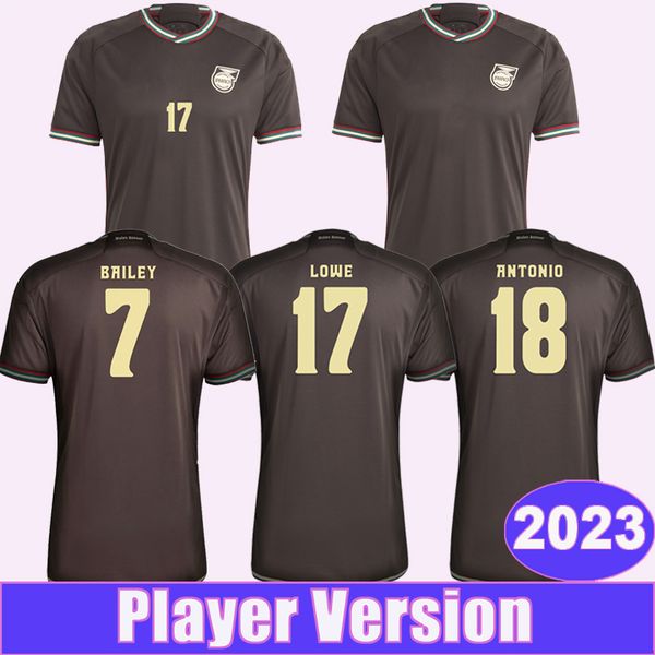 

2023 jamaica player version antonio soccer jersey nicholson morrison bailey lowe bell brown away football shirts short sleeve uniforms, Black;yellow