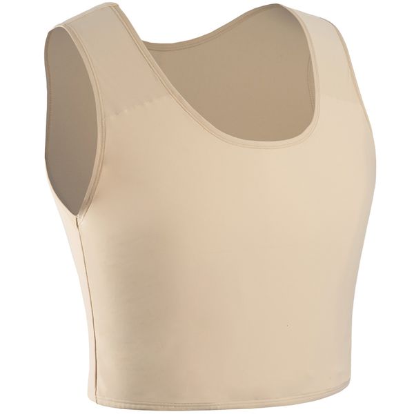 

women's shapers xuji transgender tomboy ftm breathable half chest binder 23327, Black;white