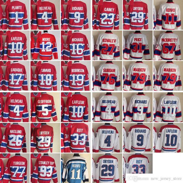 

hockey jerseys montreal''canadiens''new retro ice hockey jerseys 18 serge savard 19 larry robinson 23 bob gainey mats na, Black;red