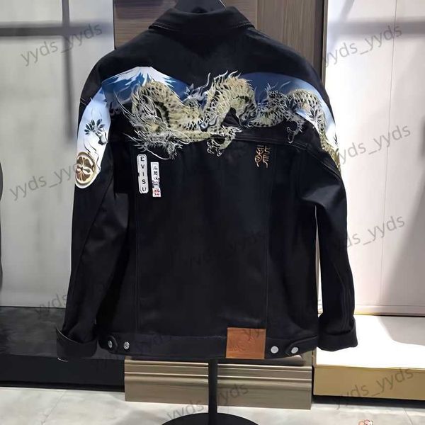 

men's jackets loose heavy duty embroidery 2023 spring men's denim jacket 2eahtm1dj706lfct t230327, Black;brown