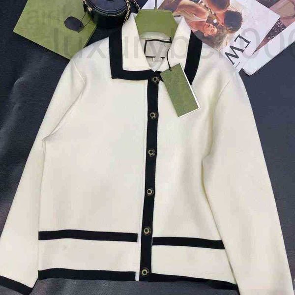 

women's knits & tees designer letter embroidered crochet knit dress ummer fashion loose slim reduced age lapel cardigan coat 9m6l, White