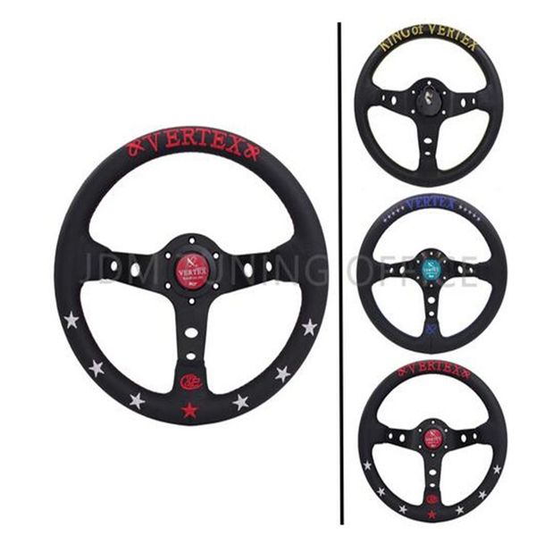 

320mm/13inch vertex jdm racing black leather drift sport deep dish steering wheel racing wheel