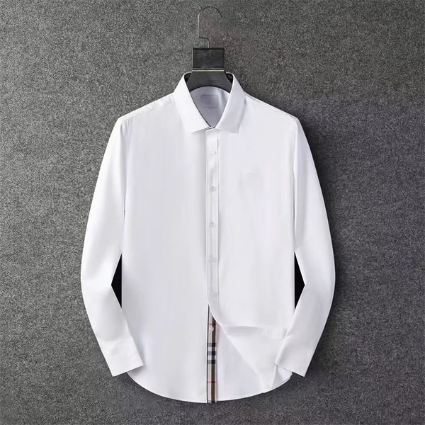 

designer men's dress shirt business fashion casual classic bberry sleeve shirt brand men's slim version type brand clothing stylis, White;black
