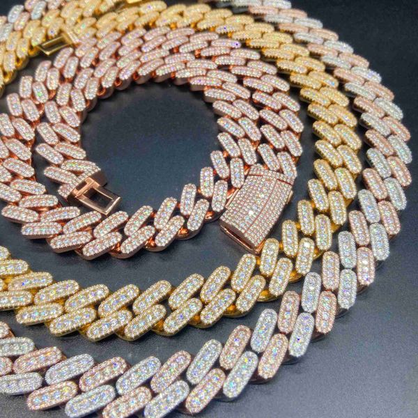 

2022 zuanfa new arrivals handmade necklace moissanite men cuban chain, Silver
