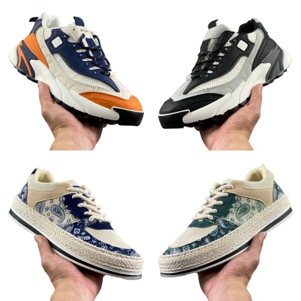 

sandals genuine leather casual shoes men breathable sneakers luxury straw bottom platform shoes non slip comfortabe letter splicing light we, Black