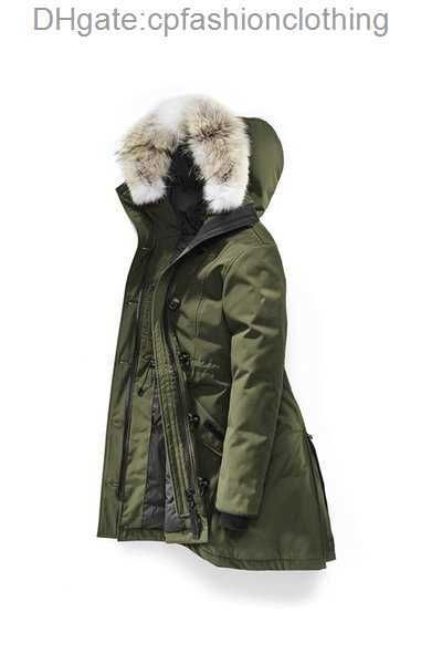 

new canada women rossclair parka long hooded wolf fur fashion warm down jacket outdoor warm coat 19w752, Black